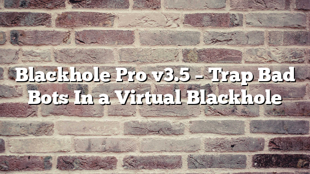 Blackhole Pro v3.5 – Trap Bad Bots In a Virtual Blackhole