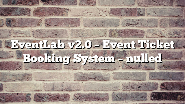 EventLab v2.0 – Event Ticket Booking System – nulled