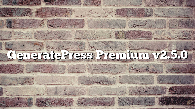 GeneratePress Premium v2.5.0