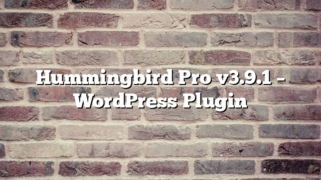 Hummingbird Pro v3.9.1 – WordPress Plugin