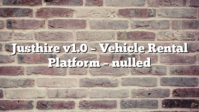 Justhire v1.0 – Vehicle Rental Platform – nulled