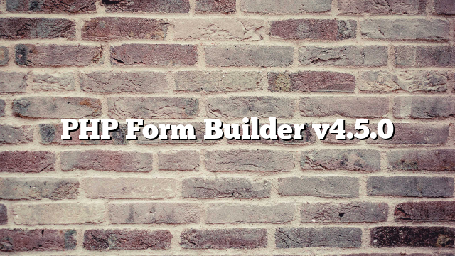 PHP Form Builder v4.5.0