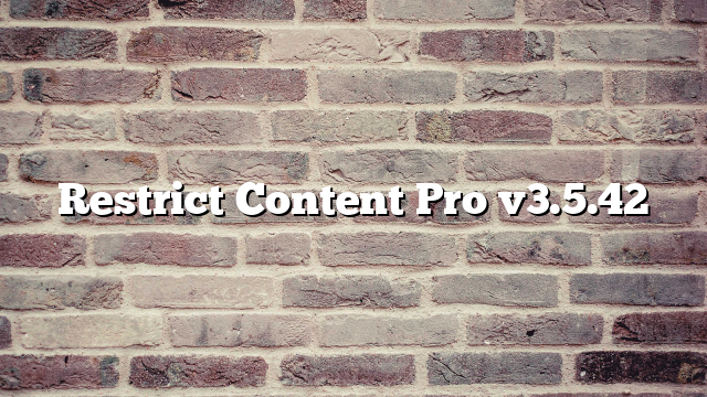 Restrict Content Pro v3.5.42