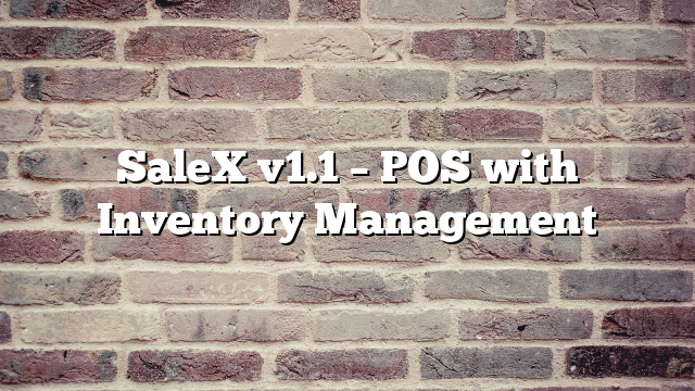 SaleX v1.1 – POS with Inventory Management