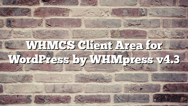 WHMCS Client Area for WordPress by WHMpress v4.3