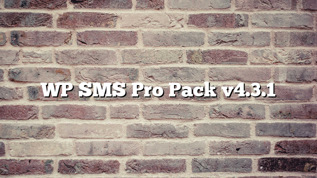 WP SMS Pro Pack v4.3.1